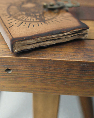 Noctis Sigil – Notizbuch aus Leder mit Pentagramm und Totenkopf