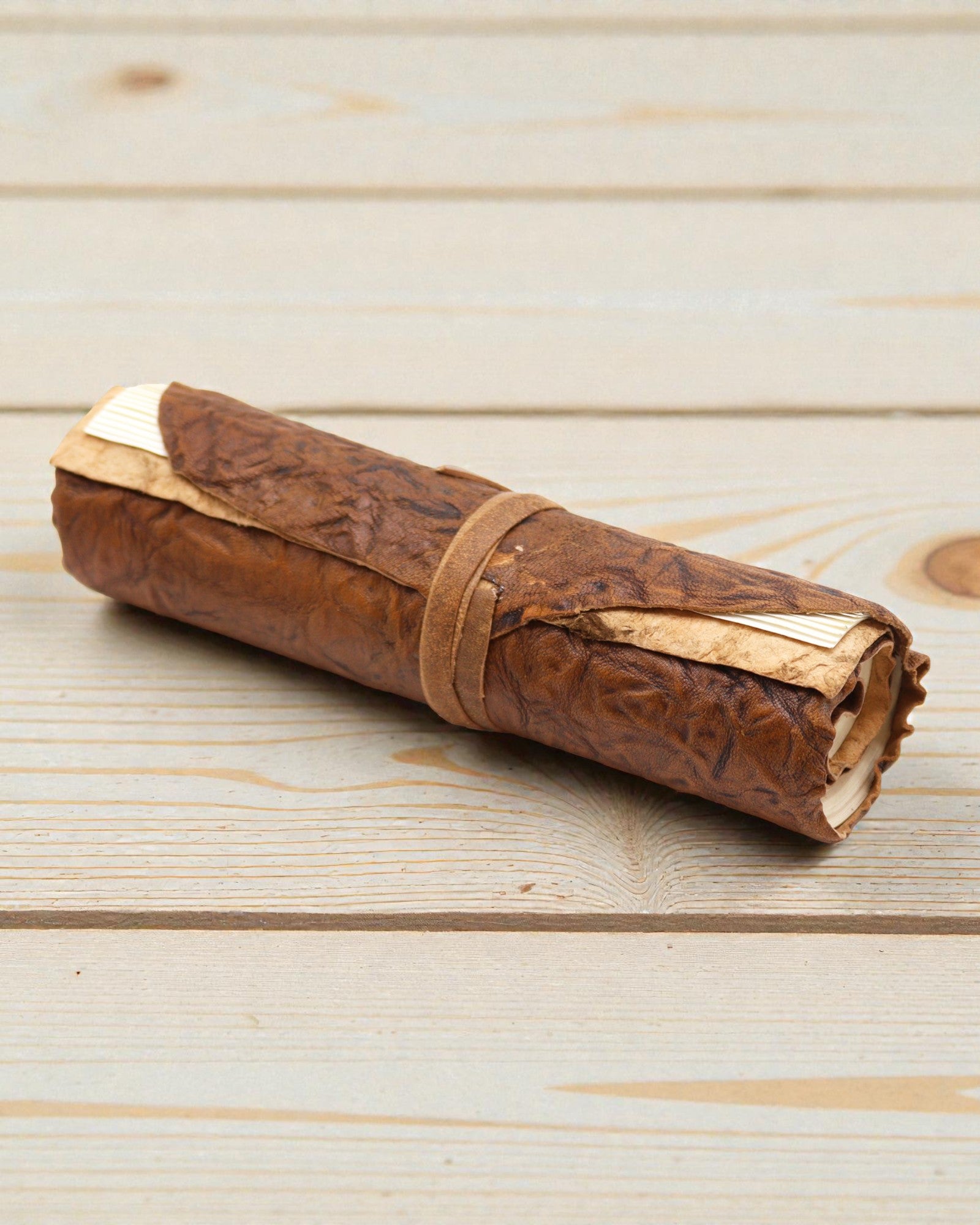 Aufrollbares Reise-Notizbuch aus Leder – Natur (21 x 15 cm)