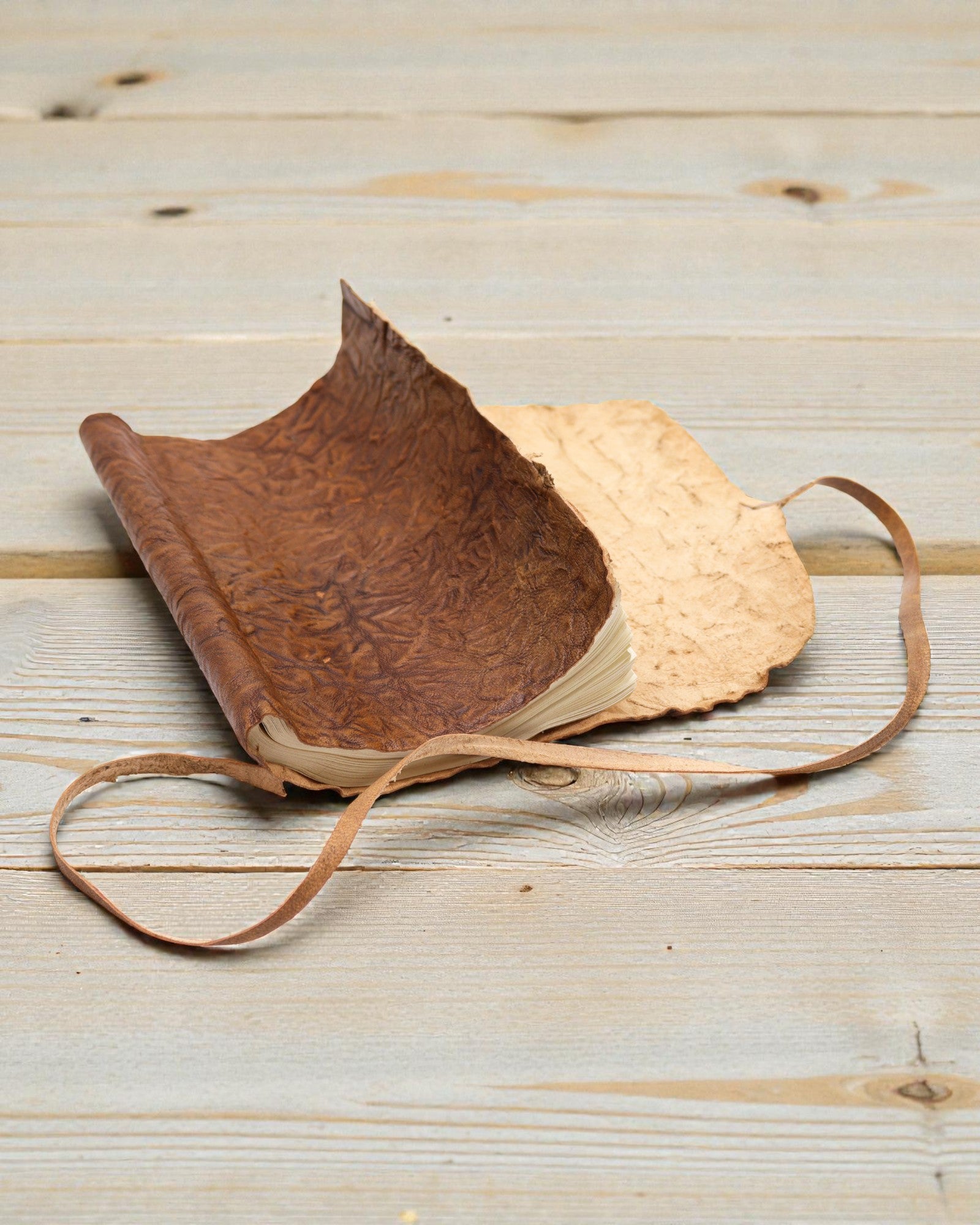 Aufrollbares Reise-Notizbuch aus Leder – Natur (21 x 15 cm)