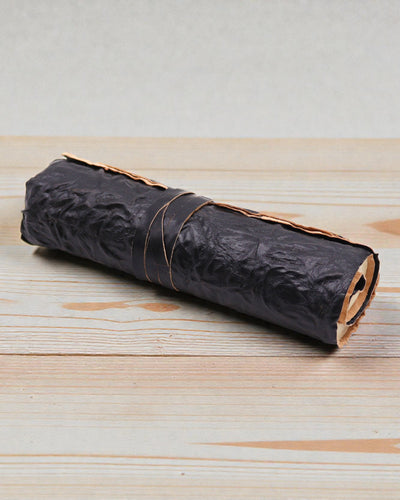 Aufrollbares Leder-Reisenotizbuch Nomade Schwarz – 21 × 15 cm