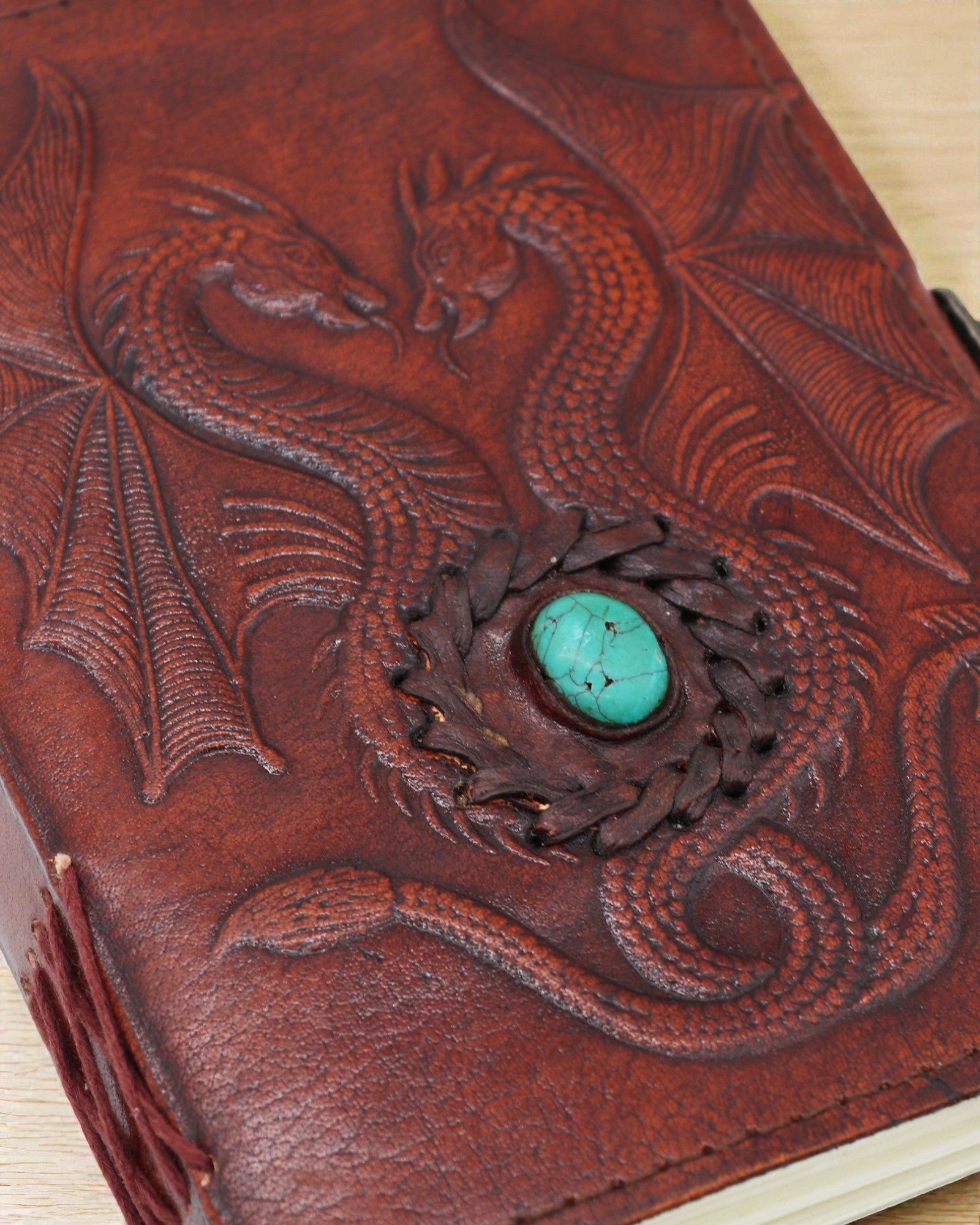 Leder-Notizbuch Zwei Drachen Arkana – Esoterisches Tagebuch 17,5 × 12,5 cm