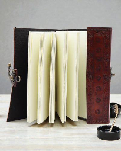 Leder-Notizbuch Zwei Drachen Arkana – Esoterisches Tagebuch 17,5 × 12,5 cm