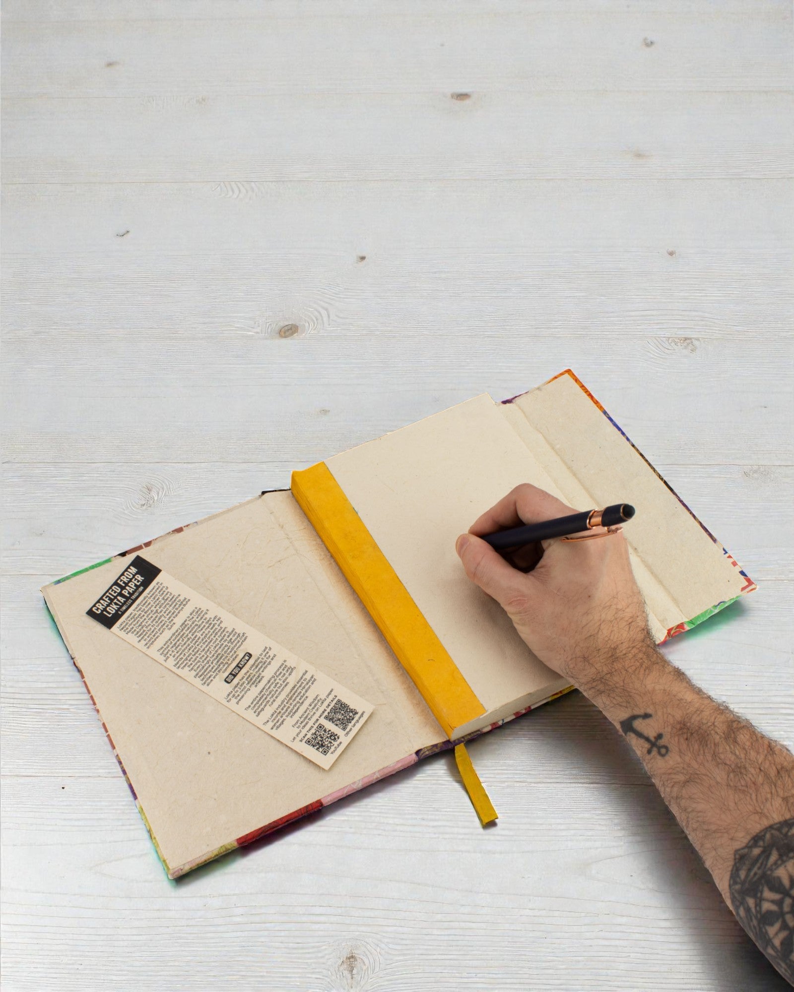 Großes Notizbuch Lokta Patchwork – Mehrfarbig (45 Blätter, 21 x 15 cm)