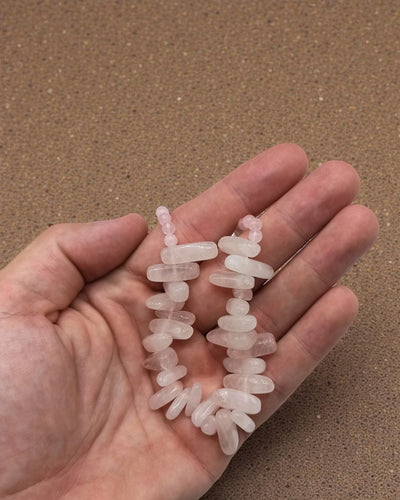 Halskette mit Longstone-Edelstein – Rosenquarz