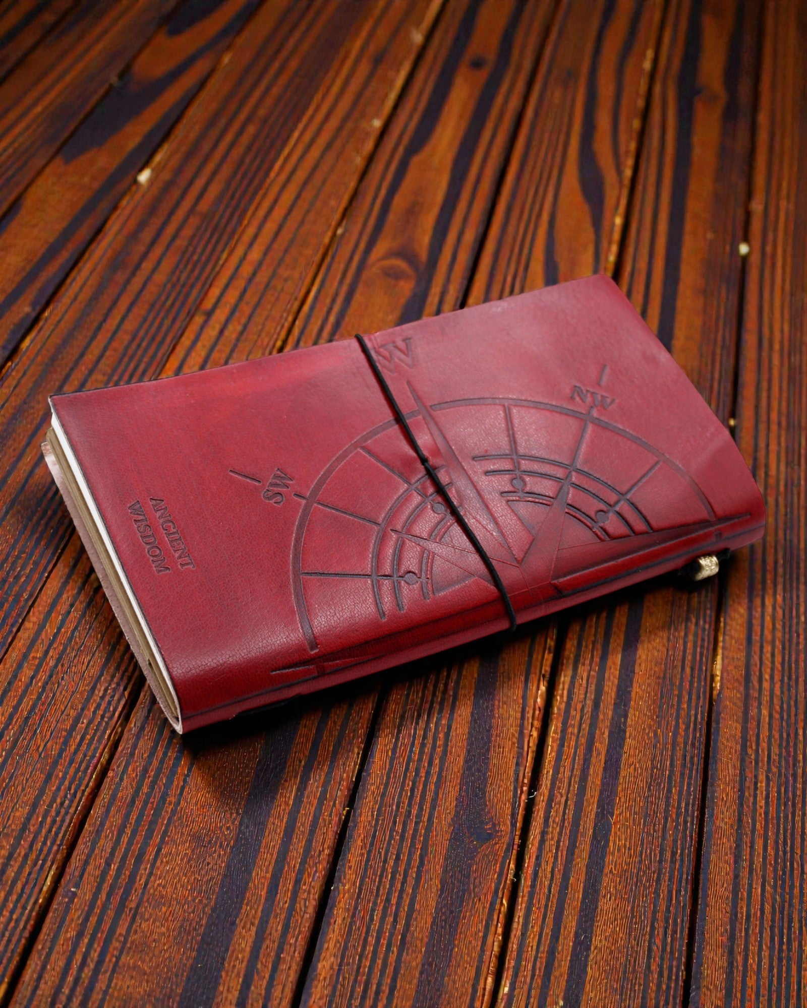 Handgefertigtes Leder-Notizbuch Karmesinrote Vision – Kleines Buch großer Pläne (80 Seiten)