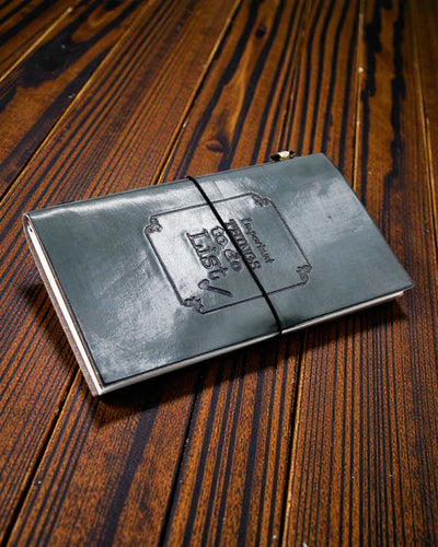 Handgefertigtes Leder-Notizbuch - Wichtige Dinge zum Erledigen - Grau (80 Seiten)