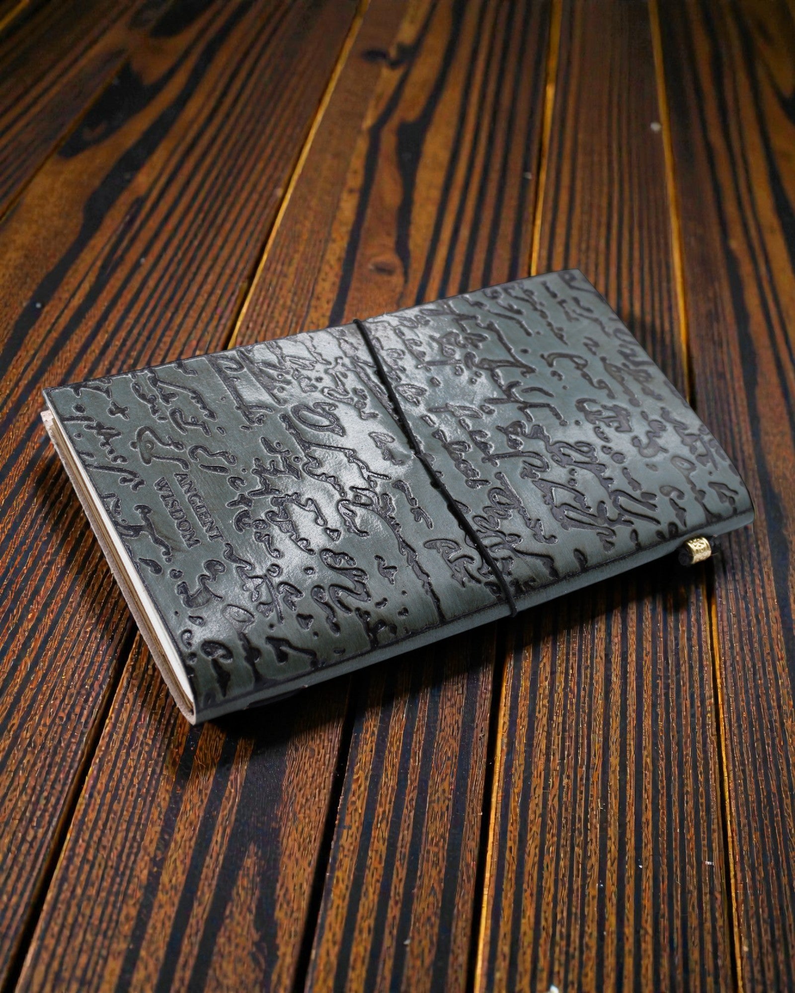 Handgefertigtes Leder-Notizbuch - Wichtige Dinge zum Erledigen - Grau (80 Seiten)