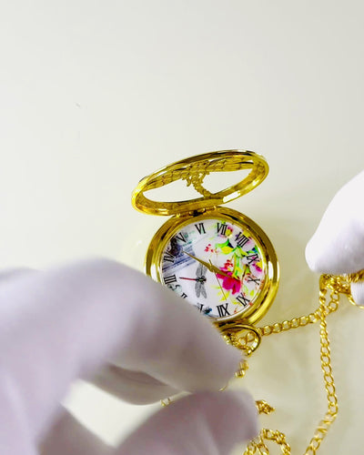 Klassische Vintage-Taschenuhr mit transparentem Deckel
