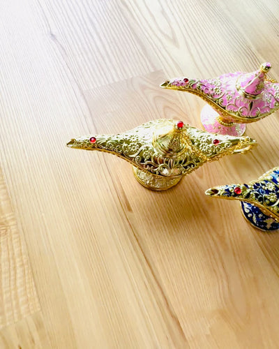 Magische Aladins Lampe mit Gravuroption - Klassische Goldene Variante, durchzogen