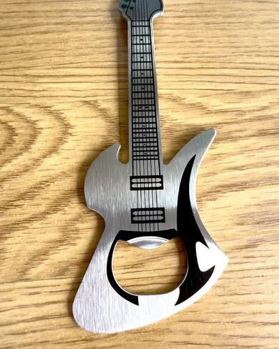 Flaschenöffner Gitarre Rock'n'Open, 2 Varianten, Personalisierung mit Gravur als Geschenk