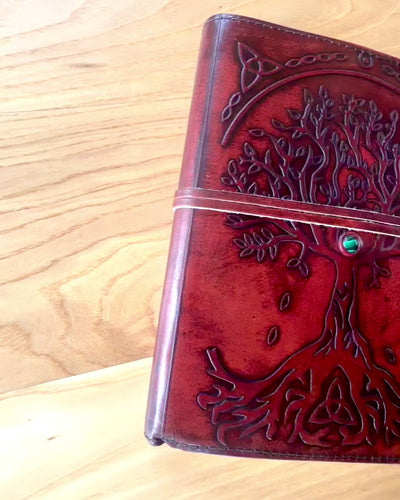 Großes ledernens Notizbuch „Baum des Lebens“ – 20x16x2 cm
