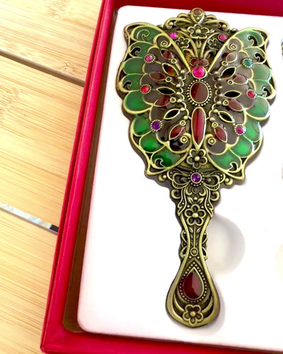 Spiegelset "Schmetterling Eleganz" mit Kamm