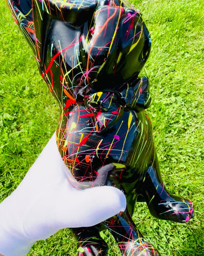 Kolorowy Psiak Artystyczny - Handbemalter Französischer Bulldogge, Personalisierung mit Gravur, ideal als Geschenk