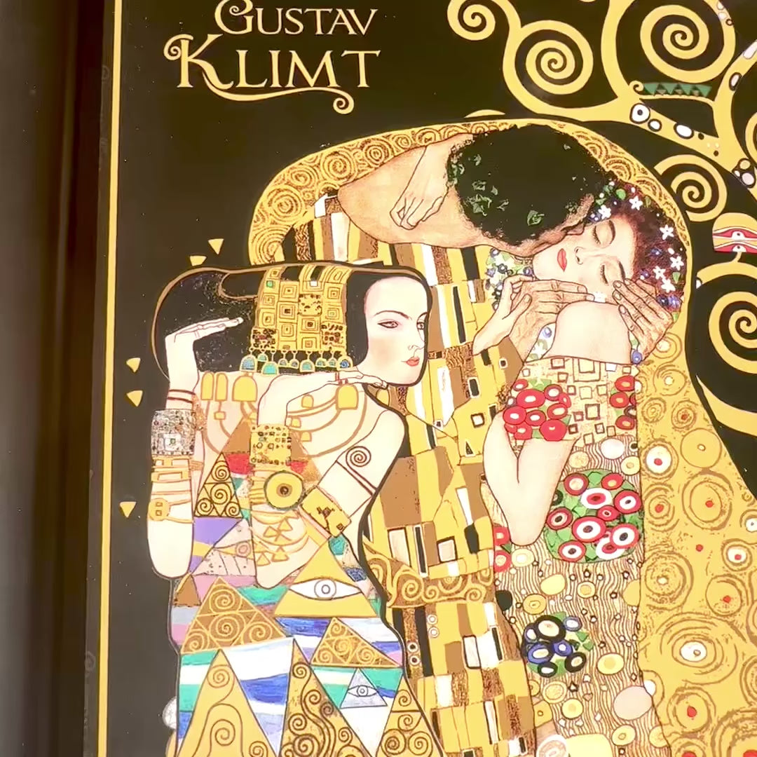 Laptop-Unterlage G. Klimt, Collage (CARMANI) mit Möglichkeit zur Personalisierung durch Gravur, ideal als Geschenk, Maße 30.5x40.5cm, stilvoll und bequem für die Arbeit auf den Knien
