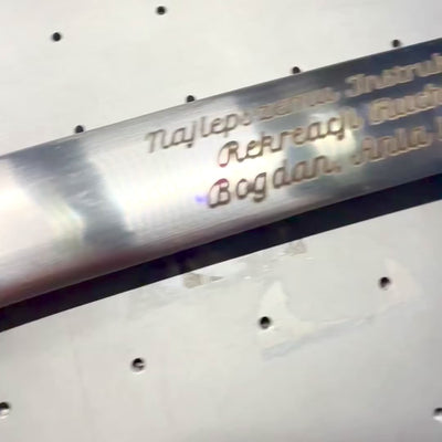 Polnischer Offizierssäbel, Replik, Modell 21 mit Gravur „Ehre und Vaterland“, 95 cm, per Gravur personalisierbar