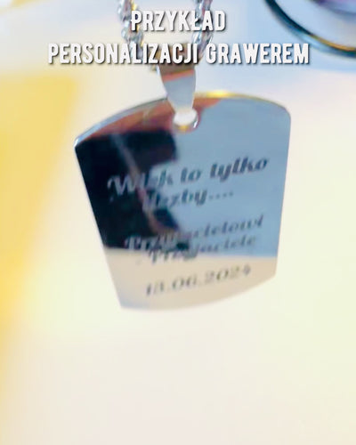 Halskette mit Dog Tag "Drei Schattierungen des Stils" - Erkennungsmarke - Eleganter Anhänger aus Edelstahl mit Gravuroption