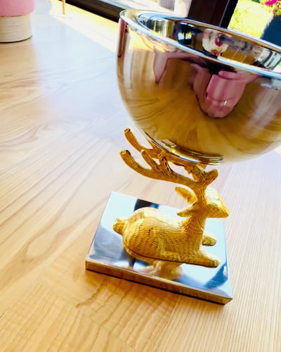 Dekorative Schale Hirsch Trophäe – Handarbeit aus Indien, Personalisierung mit Gravur