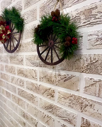 Dekorationsset 3 x Weihnachtskränze "Fröhlicher Stern" - Möglichkeit zur Personalisierung mit Gravur als Geschenk