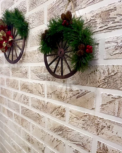 Dekorationsset 3 x Weihnachtskränze "Fröhlicher Stern" - Möglichkeit zur Personalisierung mit Gravur als Geschenk