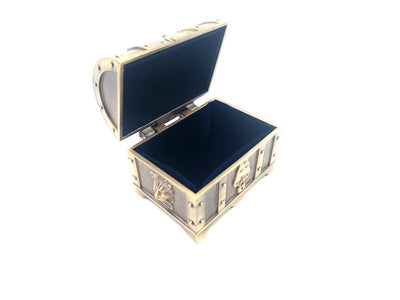 Retro-Metall-Schatztruhe mit Gravur – silberne Kassette 7 x 5 x 5 cm