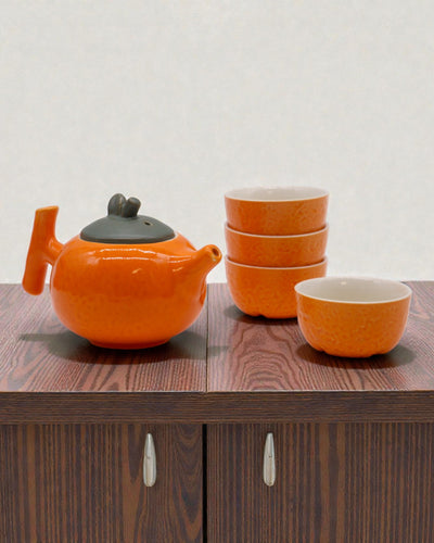 Saftige Orange – Teeset mit 4 Tassen