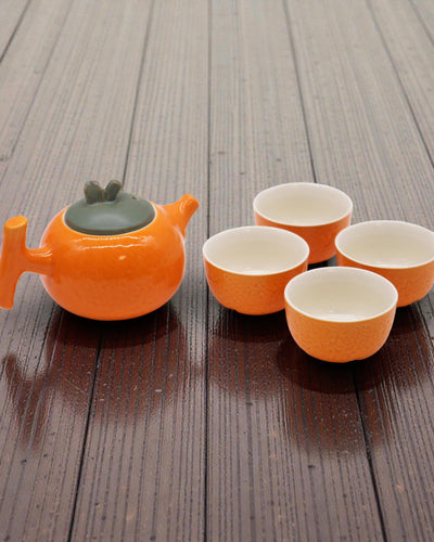 Saftige Orange – Teeset mit 4 Tassen