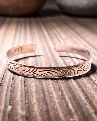 Tibetisches Kupferarmband Energie der Natur – Schmale Windungen