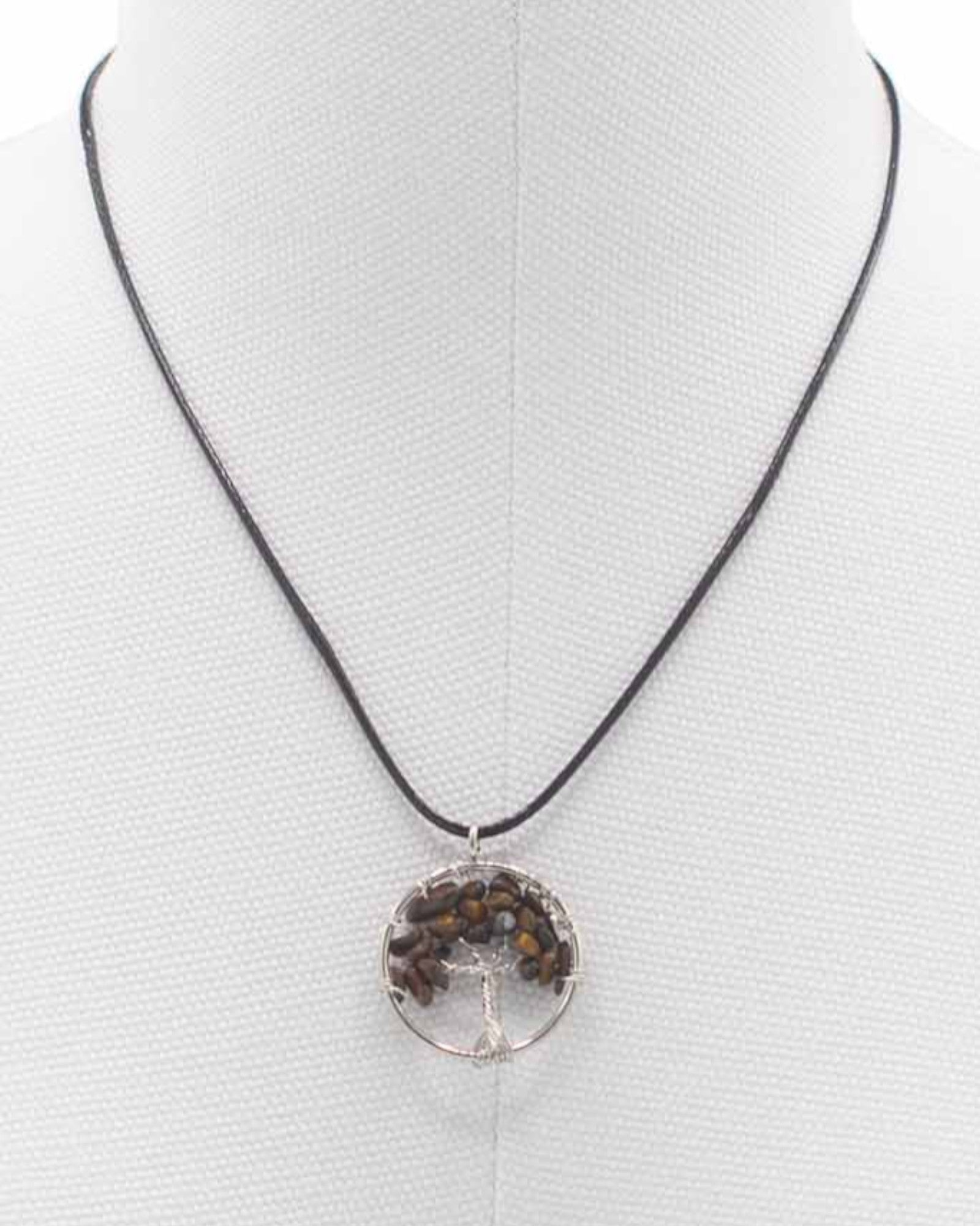 Halskette Baum des Lebens Schutz und Selbstvertrauen – Tigerauge