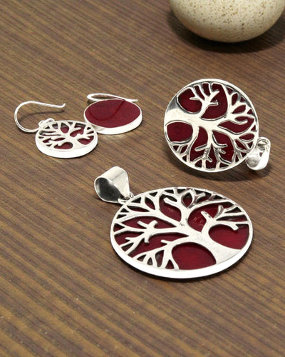 Silberner Anhänger Baum des Lebens 30 mm – Coral Spirit