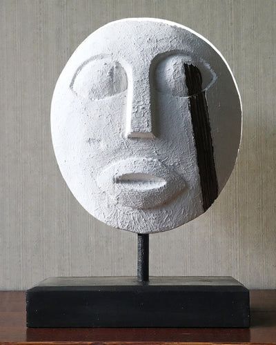 Timoresische Maske Wächter der Ahnen 27x20 cm – Weiß